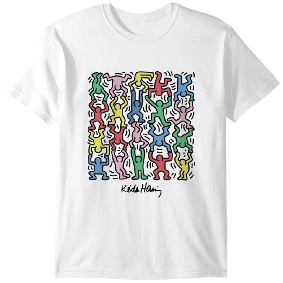 Keith Haring Shirt – Dancing Figures Graphic Art Unisex T-Shirt, Pop Art 24 - Picture 1 of 6